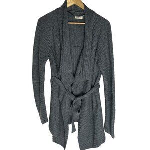 Old Navy Maternity Women's L Cardigan Sweater‎ Grey Tie Waist Winter Wool Blend